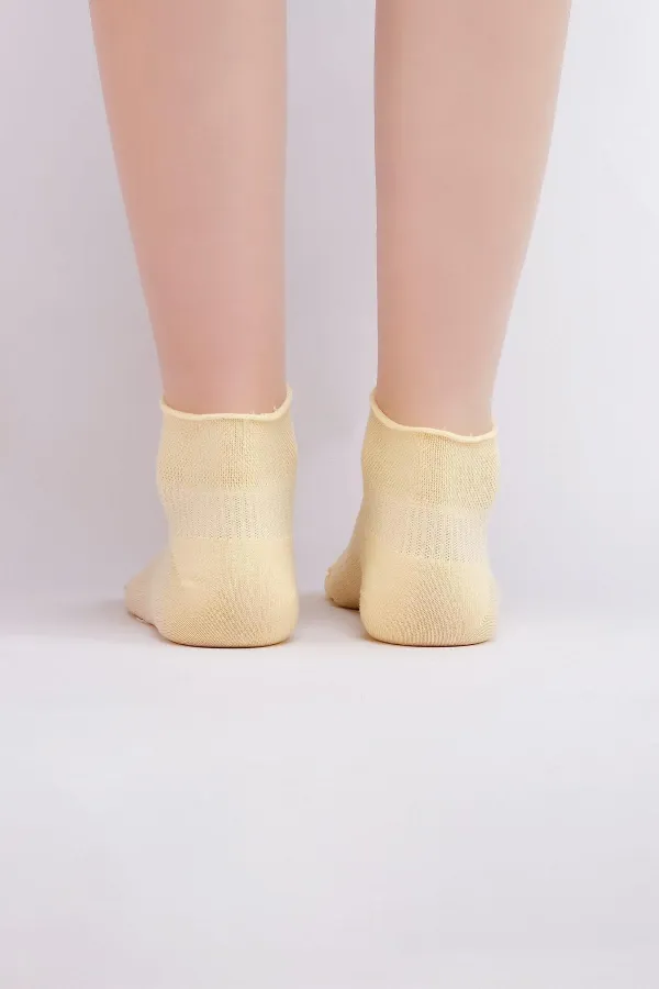 Mısırlı Kadın Bambu Tekli Yazlık Sneaker Çorap Sarı