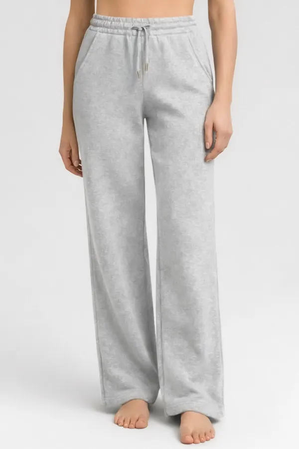 Women's Straight Leg Trousers Grey Melange