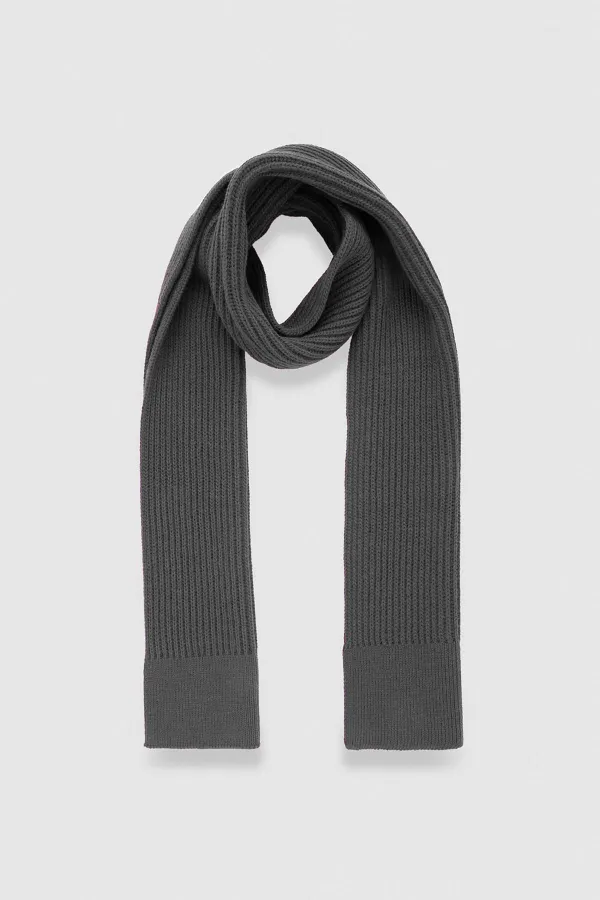 Ensemble écharpe et bonnet unisexe en laine égyptienne - Roseluis Anthracite