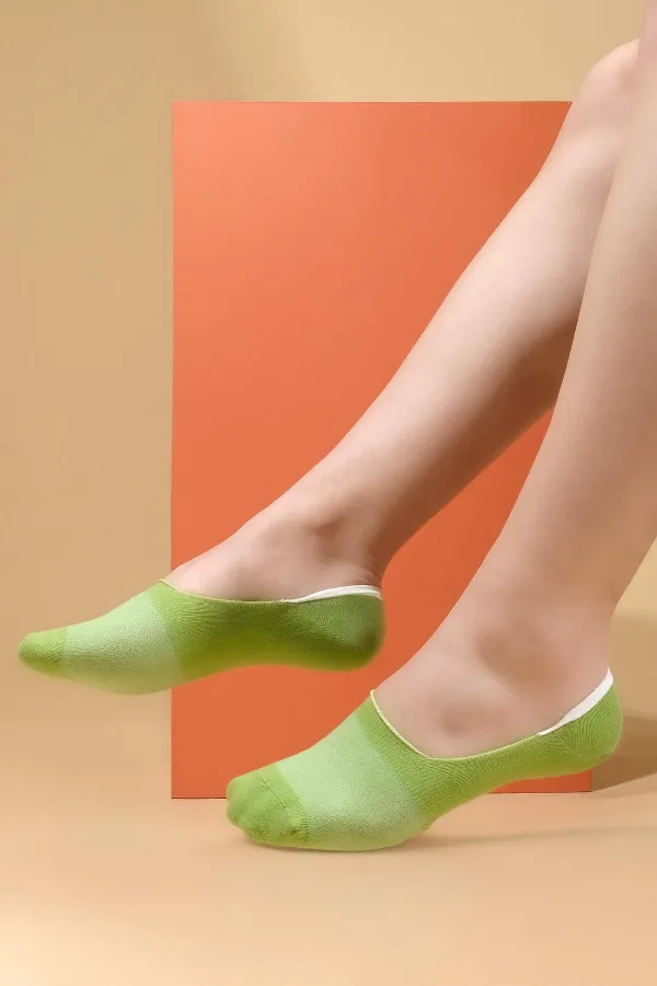 Mısırlı Women's Bamboo Single Summer Ballet Socks Green