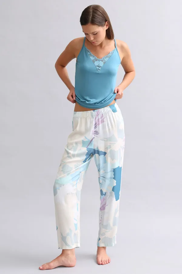 Mısırlı Kadın Örme İp Askılı Atlet Lacivert