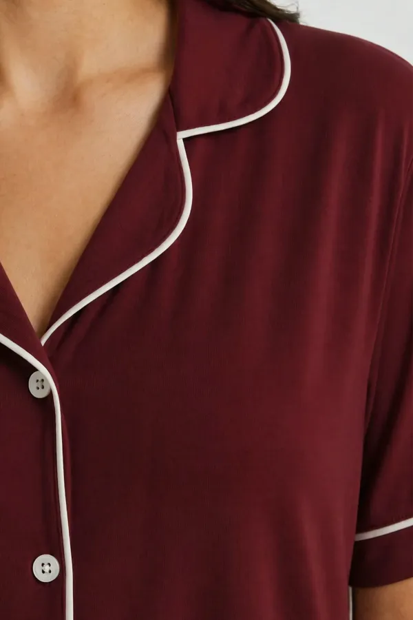 Egyptian Women's Modal Pajama Set Burgundy