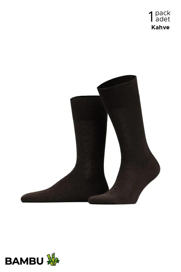 Men's Bamboo 6 Pairs Diamond Pattern Super Thin Ankle Socks Multicolored