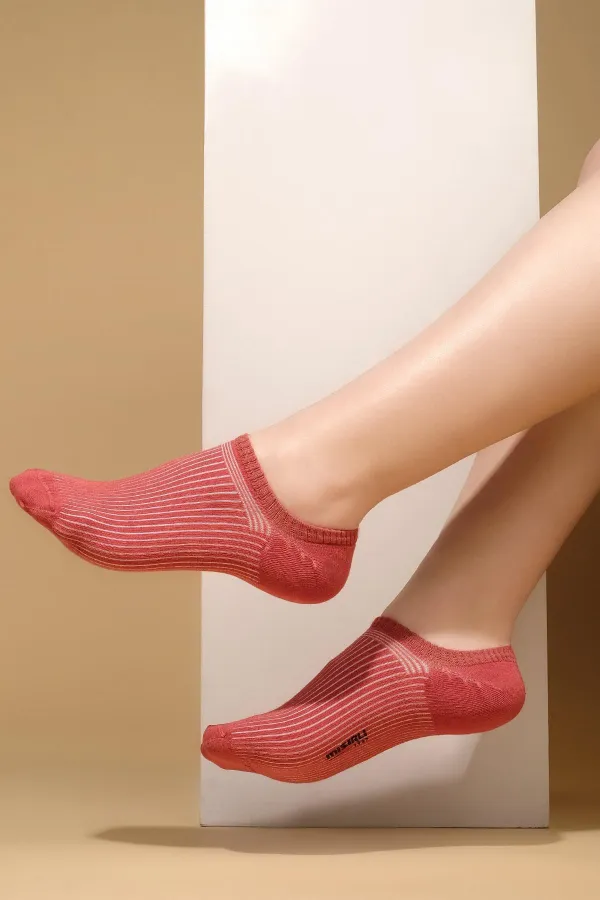 Mısırlı Kadın Bambu Tekli Yazlık No Show Çorap Kiremit
