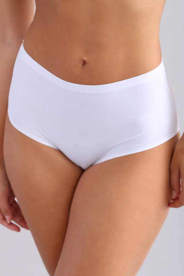 Mısırlı Laser Cut Mid-Waist Hipster Panties White