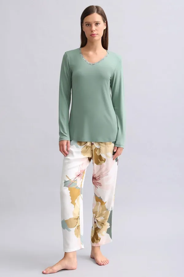 Mısırlı Kadın Bambu Sweatshirt Çağla Yeşili