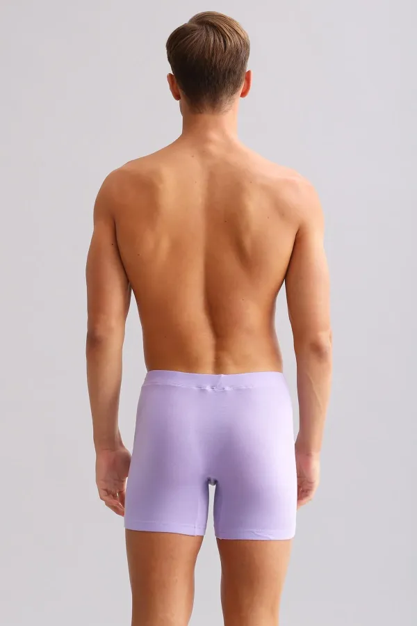 Mısırlı ORGANIC Pamuklu ZEUS LUXURY Regular Fit Metal Armalı Long Boxer Mor