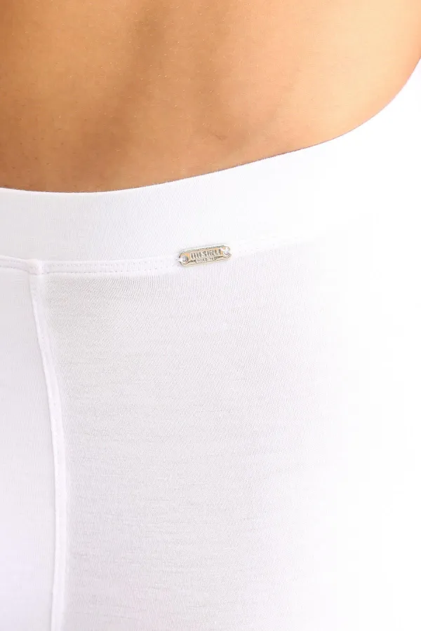 Mısırlı BAMBOO ZEUS LUXURY Regular Fit Boxer Shorts with Metal Emblem, White