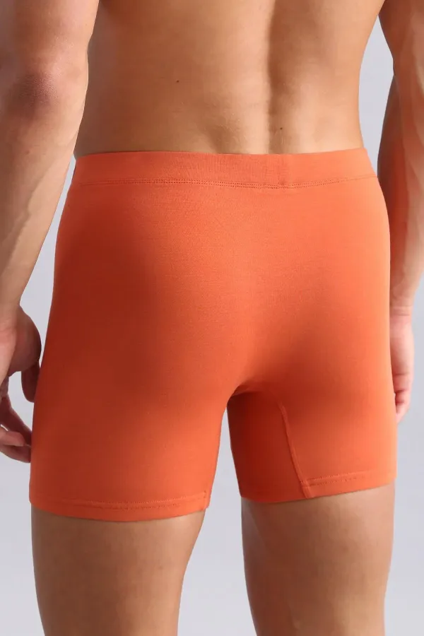 Mısırlı BAMBOO ZEUS Regular Fit Long Boxer Shorts Rust Red