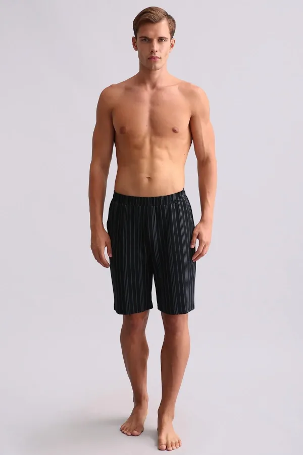 Short de pyjama en bambou noir pour homme, style égyptien