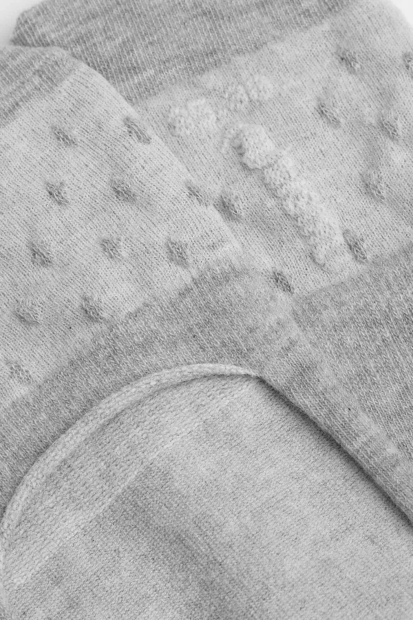 Mısırlı Kadın Pamuklu Tekli Yazlık Babet Çorap Gri