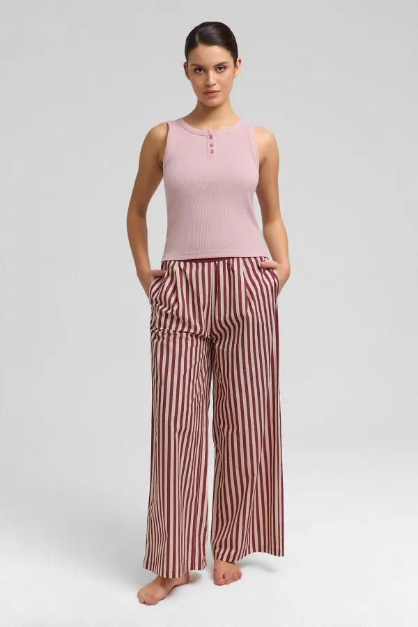 Mısırlı Kadın Pamuklu Kaşkorse Ön Patlı Atlet Açık Pembe