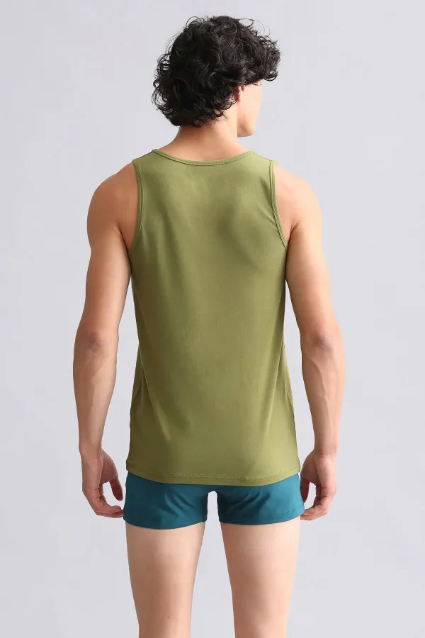 Mısırlı ORGANIC Cotton HERCULES Slim Fit Basic Tank Top Khaki