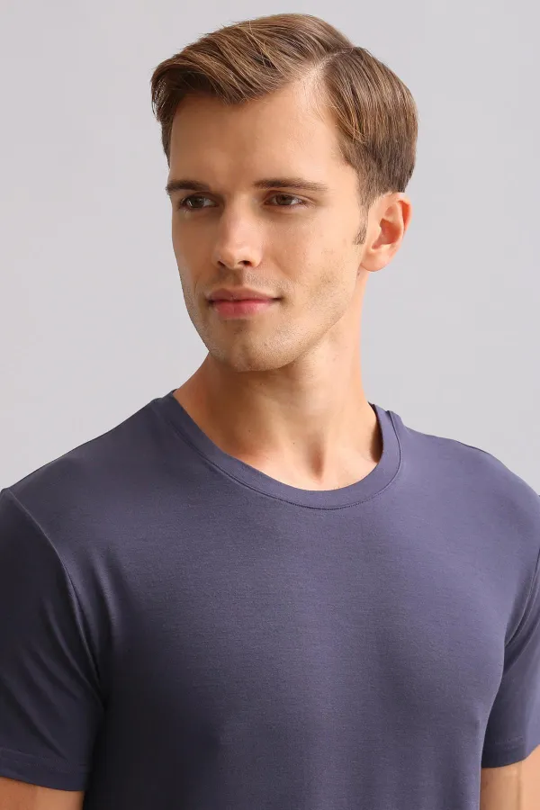 Mısırlı ORGANIC Pamuklu ZEUS LUXURY Regular Fit Bisiklet Yaka Fanila / T-Shirt Antrasit