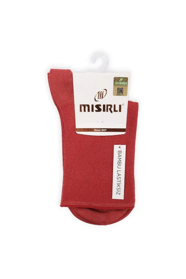 Mısırlı Kadın Bambu Tekli Diabetiker Lastiksiz Soket Çorap Kiremit