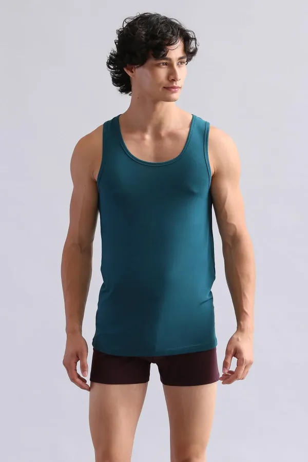 Modal By TENCEL HERCULES Slim Fit Basic Tank Top Green (from Mısırlı brand)