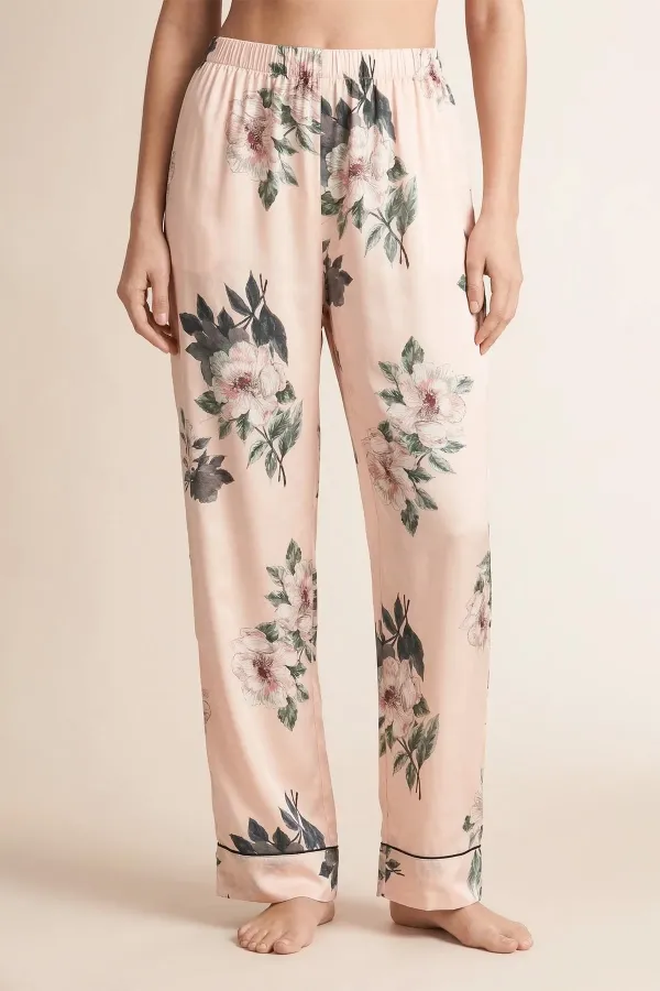 Mısırlı Kadın Viscon Dokuma Alt Pijama Pudra