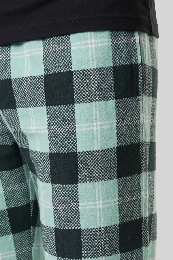 Egyptian Men's Cotton Plaid Bottom Pajamas Mint Egyptian Men's Cotton Plaid Bottom Pajamas Mint