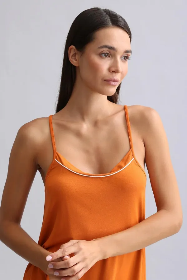 Kadın Modal İnce Askılı Pijama Üst Pas Kırmızı