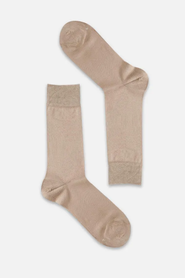 Mısırlı Men's Mercerized Single Summer Ankle Socks Dark Beige