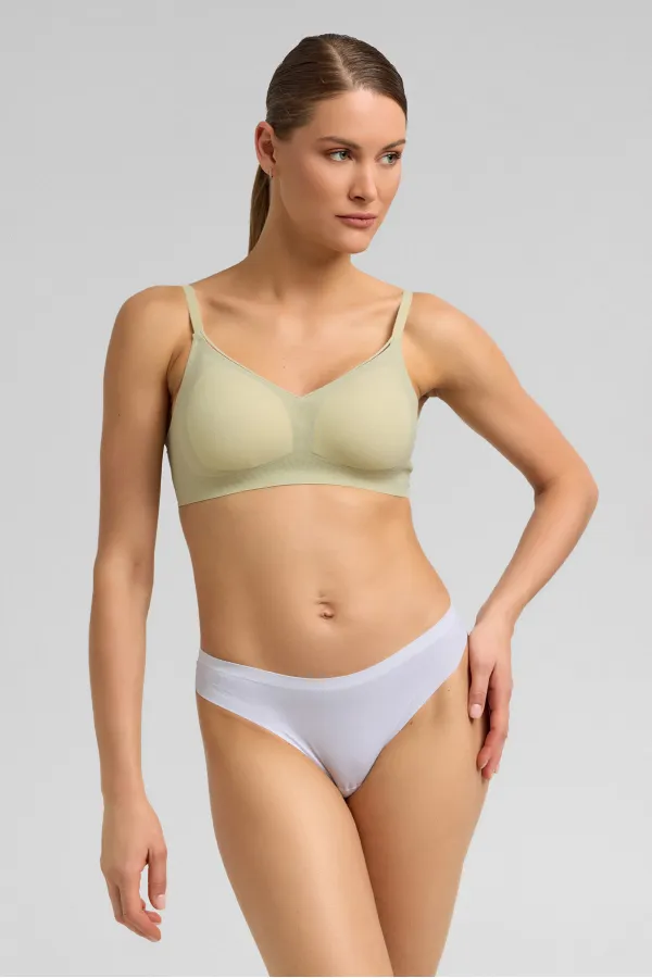 Mısırlı Lazer Kesim Görünmez Brazilian Külot Beyaz