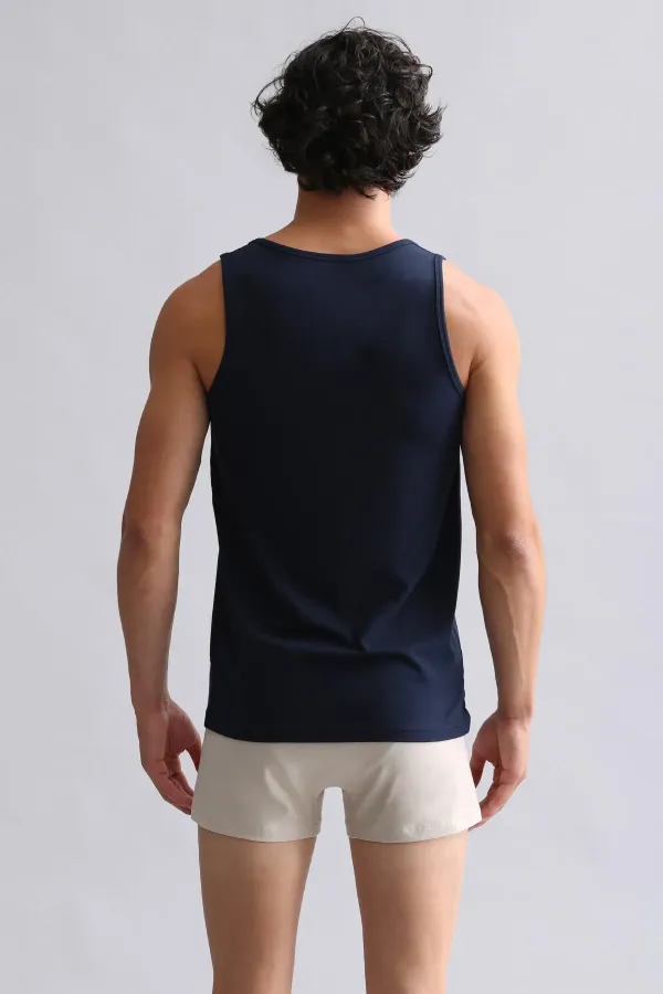 Mısırlı ORGANIC Cotton HERCULES Slim Fit Basic Tank Top Navy Blue