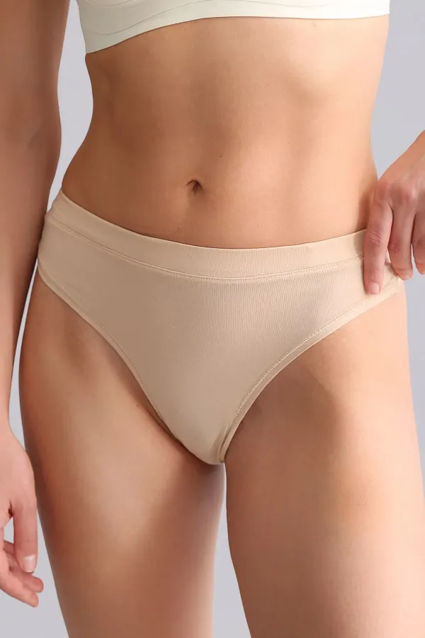 Mısırlı Modal By TENCEL HERA Gizli Lastikli 3'Lü Tanga Ten Rengi