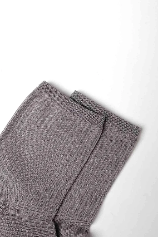 Mısırlı Kadın Merserize Tekli Soket Çorap Gri