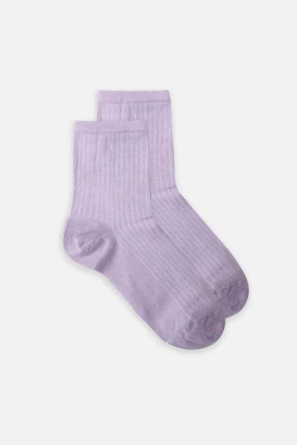 Mısırlı Kadın Merserize Tekli Soket Çorap Lila