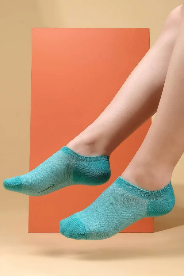 Chaussettes invisibles d'été en coton égyptien pour femmes, bleues
