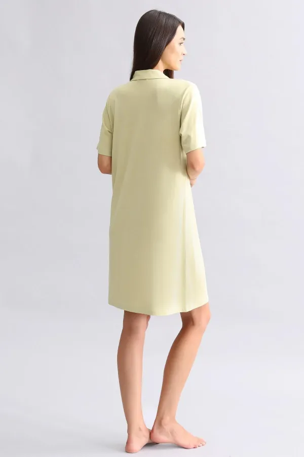 Chemise de nuit égyptienne en bambou vert sauge