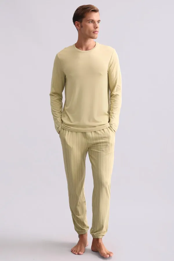 Sweat-shirt égyptien pour homme en bambou vert sauge