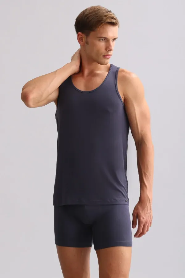 Débardeur basique coupe classique anthracite de la marque Egyptian BAMBOO ZEUS LUXURY