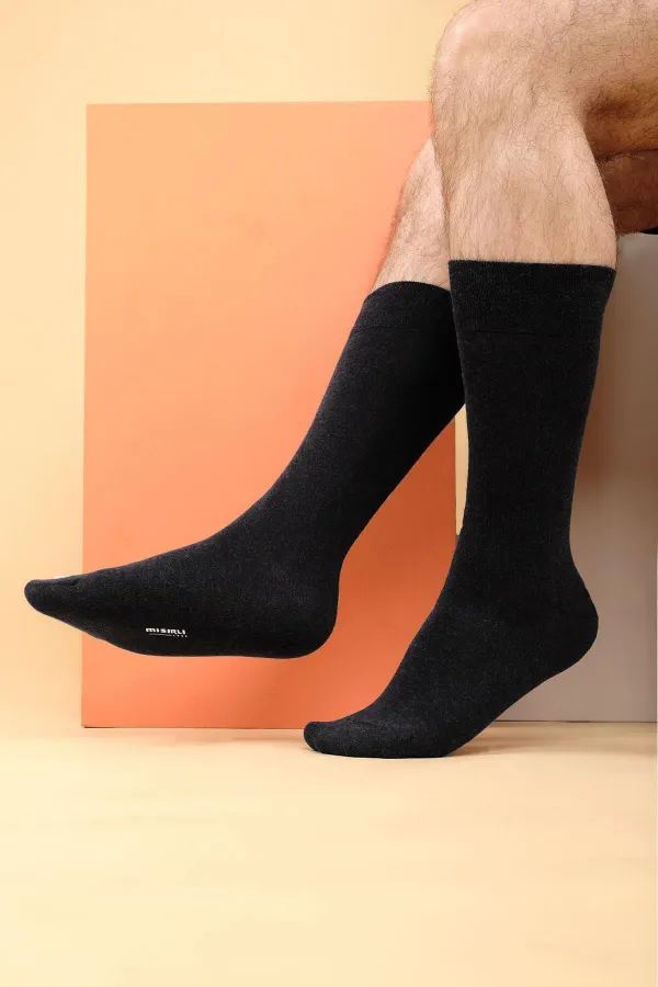Mısırlı Men's Wool Bamboo Single Socket Socks Anthracite