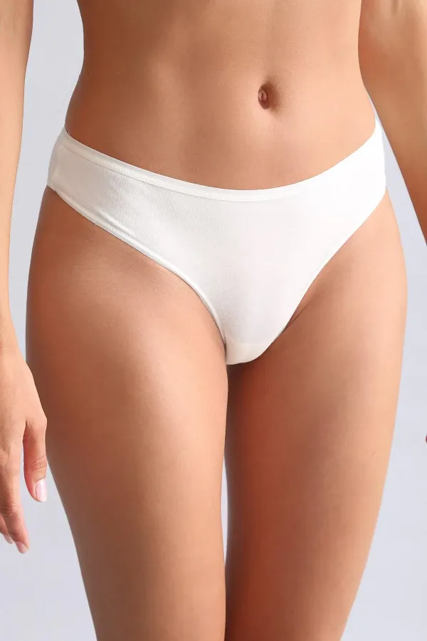 Mısırlı Modal By TENCEL HERA Brief İnce Lastikli 3'Lü Slip Külot Ekru