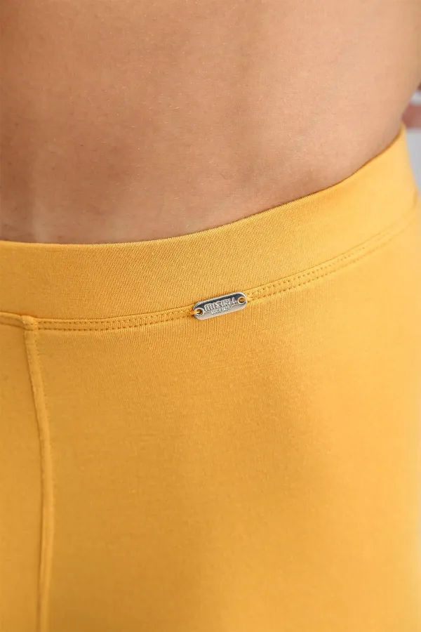 Mısırlı ORGANIC Pamuklu ZEUS LUXURY Regular Fit Metal Armalı Long Boxer Hardal