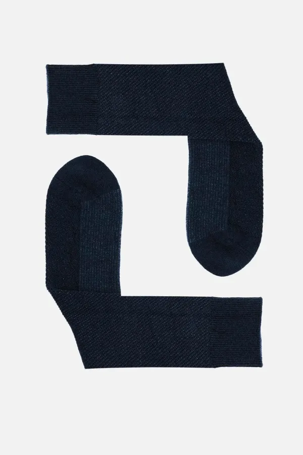 Mısırlı Erkek Kuzu Yünü (Lambswool) Tekli Soket Çorap Lacivert