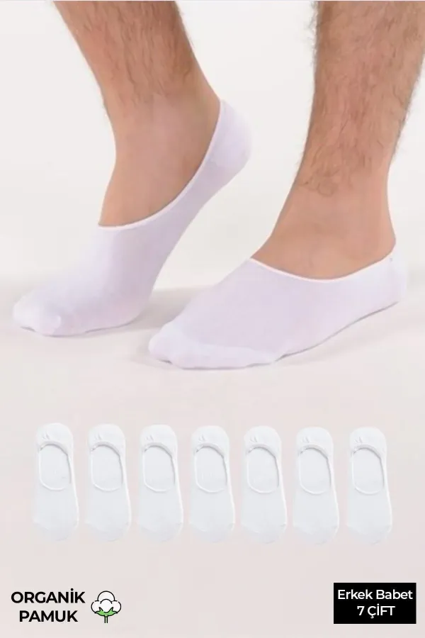 Coffret de 7 paires de chaussettes de ballet blanches en coton biologique pour homme