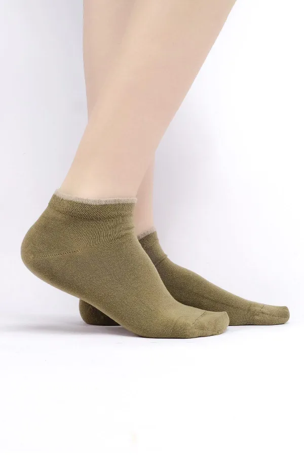 Mısırlı Kadın Modal Tekli Yazlık Sneaker Çorap Yeşil