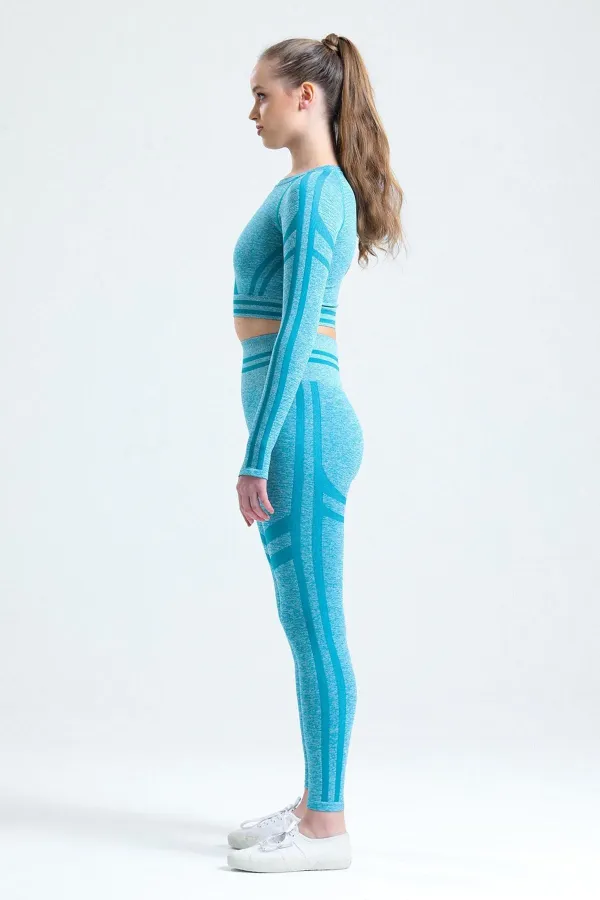 Mısırlı Kadın Kalça Toparlayıcı Çemberli Crop-Tayt Takım Petrol Yeşili