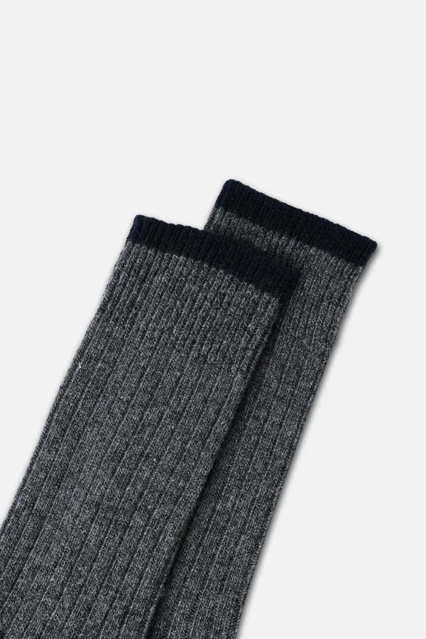 Mısırlı Erkek Kuzu Yünü (Lambswool) Tekli Soket Çorap Füme