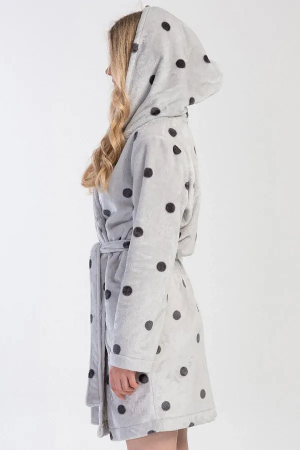 Mısırlı Women's Welsoft Long-Sleeved Robe, Grey