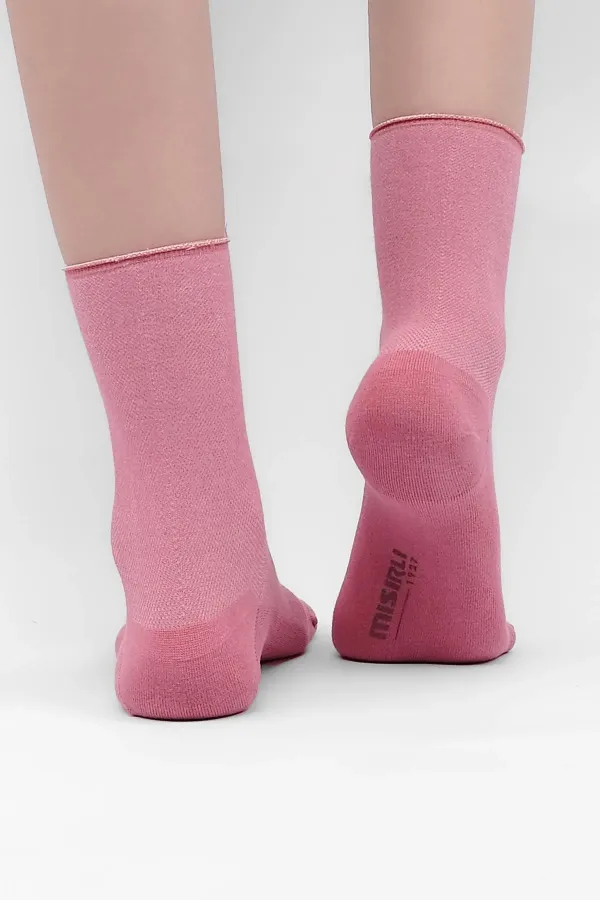Mısırlı Kadın Bambu Tekli Diabetiker Lastiksiz Soket Çorap Pembe