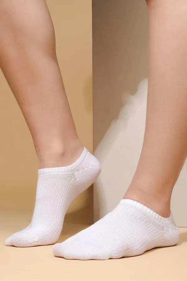 Mısırlı Kadın Bambu Tekli Yazlık No Show Çorap Beyaz