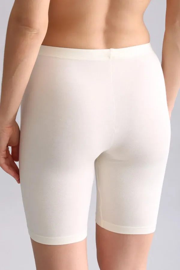 Modal By TENCEL ALICE Uzun Şort Külot Ekru