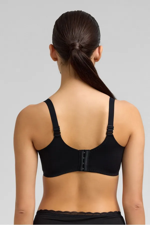 Soutien-gorge fantôme noir avec détails en dentelle