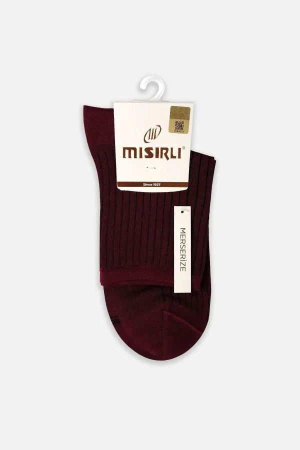 Mısırlı Kadın Merserize Tekli Soket Çorap Açık Bordo