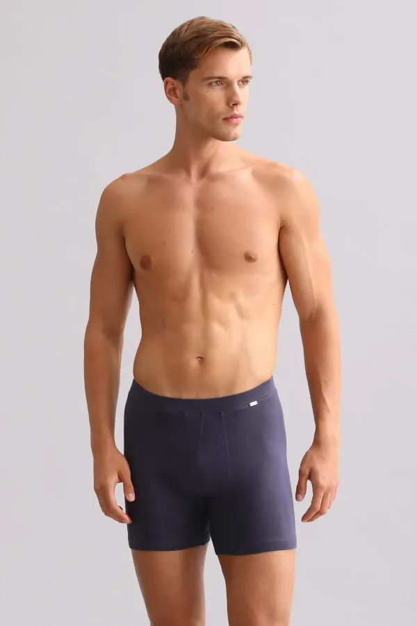 Mısırlı ORGANIC Cotton ZEUS LUXURY Regular Fit Metal Emblem Long Boxer Anthracite