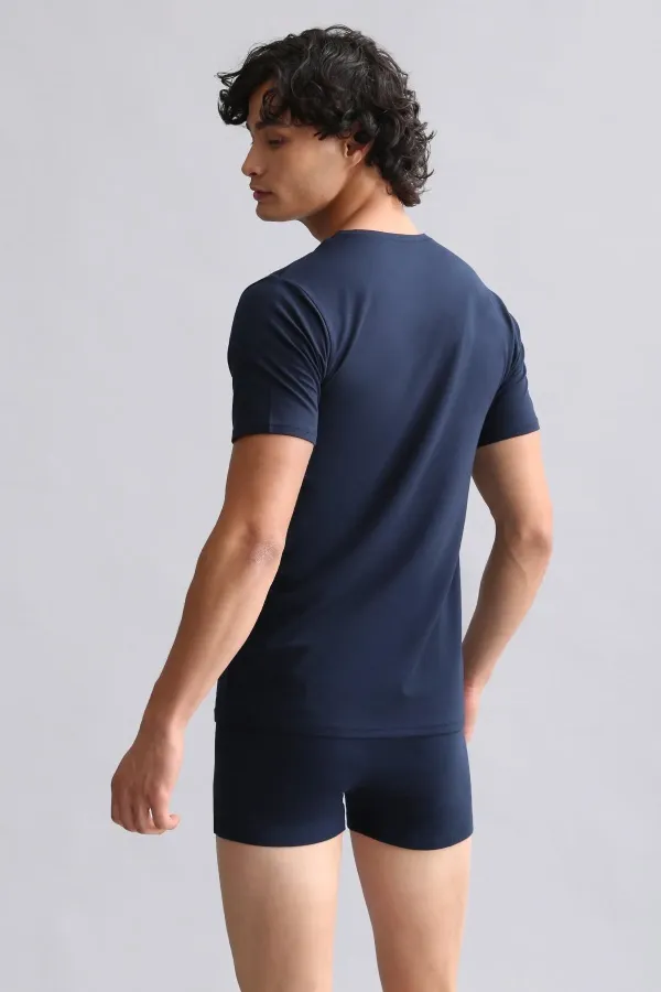 Mısırlı ORGANIC Cotton HERCULES Slim Fit V-Neck Undershirt/T-Shirt Navy Blue