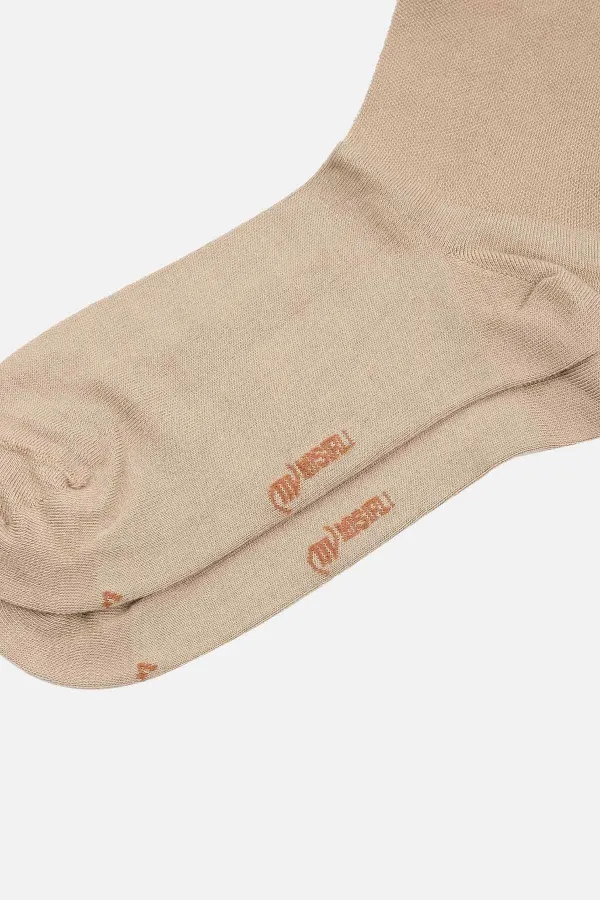 Mısırlı Erkek Modal Tekli DİABETİKER Lastiksiz Uzun Soket Çorap Bej